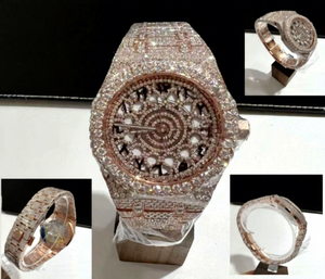 Reloj de pulsera para hombre con diamantes de moissanita VVS1 de color, cierre de acero inoxidable, caja de 40 mm, cristal de zafiro y movimiento automático. - Product Image 1