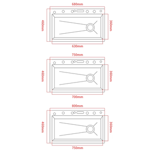 Gran oferta de fregadero de cocina inteligente grueso de 4mm con pantalla Digital y teclas de <span class=keywords><strong>Piano</strong></span>, fregadero de cocina de acero inoxidable en cascada - Product Image 6