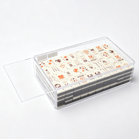 Boîte de rangement pour tuiles de mahjong américaines personnalisées en acrylique - Étui de présentation multifonctionnel transparent avec couvercle coulissant