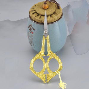 Tijeras portátiles de costura de acero inoxidable dorado, corte de hilo de bordado, tijeras de artesanía de oro - Product Image 5