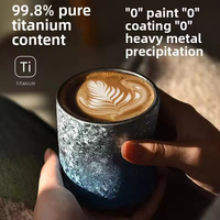 Mug Kopi Teh Dinding Ganda Titanium Murni untuk Penggunaan di Rumah, Hadiah Pasangan, Cangkir Chic untuk Dibawa Bepergian, Asal Cina, Unisex