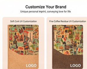 Libreta de Direcciones Creativa y Ecológica en Stock, de PU con Corcho Impreso y Posos de Café, Recuerdo de Viaje, Regalo Empresarial, A5, Sin Encuadernación - Product Image 6