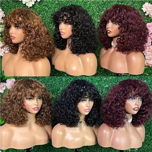 Nuova <span class=keywords><strong>Parrucca</strong></span> Sintetica da <span class=keywords><strong>Donna</strong></span> Africana con Capelli Corti Ricci e Ondulati, Realizzata a Macchina, per Uso Transfrontaliero - Product Image 2