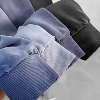Sweat à capuche zippé en molleton bouclette épais 430 GSM, coupe ample, effet marbré américain délavé à l'acide et vieilli