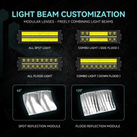 Barre Lumineuse LED RGB Ultra Lumineuse Double Rangée Étanche 10/20/30/40/52 Pouces pour Voiture Camion Véhicule Tout-Terrain 4x4 Projecteur Neuf