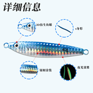 เหยื่อตกปลาเหล็กทรงงู Yj Aquahunter น้ำหนัก 40 กรัม ยาว 8.5 ซม. สำหรับตกปลาแมคเคอเรลและปลากะพง - Product Image 2