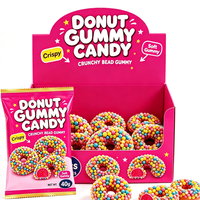 BESTAR Bonbons Gommeux Halal en Forme de Donut, Croquants, Vente en Gros, Marque Privée Personnalisée, OEM, Saveur Fruitée, Confiserie Gommeuse Moelleuse Enrobée Croustillante