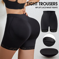 Shorts gainants taille haute rembourrés, effet push-up fessier, contrôle du ventre, anti-roulement, ourlet en dentelle, maintien ferme, en Nylon Spandex, grandes tailles S-3XL