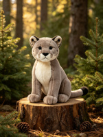 Peluche de cougare personnalisée OEM, modèle réaliste de faune, fabrication soignée, conception sur mesure pour la vente en gros