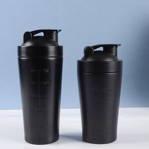 Bouteille shaker à protéines en acier inoxydable 700 ml avec logo personnalisé, échelle de mesure, isolation sous vide, pour la salle de sport et les sports, avec marqueurs de temps - Product Image 2