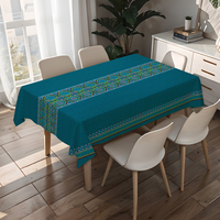 Nappe carrée à motif drapeau rouge RNPT, nappe durable en PVC pour dîner familial et anniversaire
