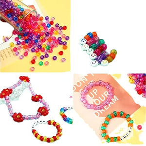 <span class=keywords><strong>SOJI</strong></span> 6x9mm trenzas de pelo multicolores 100 unids/pack trenzas de plástico cuentas de pelo acrílico Pony cuentas para fabricación de joyas y manualidades DIY - Product Image 3