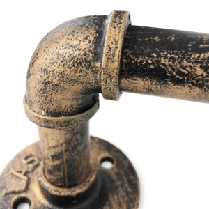 Công Nghiệp Antique Red Bronze Công Nghiệp Vòng Sắt Tường Gắn Ống Kệ Chân Đế - Product Image 3