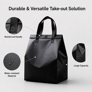 Sac isotherme réutilisable en non-tissé avec logo personnalisé, sac écologique pour la livraison de nourriture, sac pour restaurant, prix de gros - Product Image 4