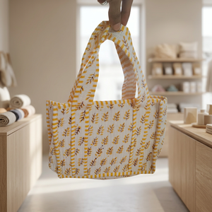Sac fourre-tout matelassé en coton pour femme, idéal pour les voyages et le shopping estival, avec option d'impression de logo personnalisé - Product Image 2