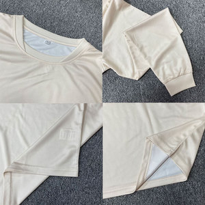 Kaos Olahraga Lengan Panjang Putih Polos 100% Poliester Kerah Bulat Menyerap Keringat untuk Lari dan Gym untuk Pria - Product Image 4