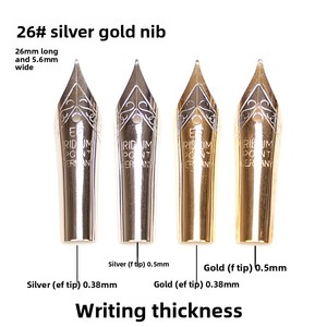 Penne di Ricambio OEM&ODM con Finiture <span class=keywords><strong>in</strong></span> Argento e <span class=keywords><strong>Oro</strong></span>, Penne Stilografiche Sostitutive Extra Fine, Fine, Media, Grande, Multi-Misura, Placcate, Standard - Product Image 4