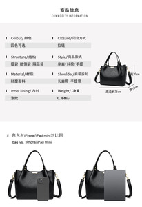 Nouveau Sac Fourre-tout Élégant et Tendance en Cuir PU Grande Capacité pour Femmes, Fermeture Éclair, Sac Bandoulière avec Poignée, Idéal pour les Mamans d'Âge Moyen - Product Image 2