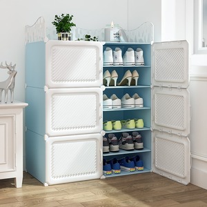 Shoe Rack <b>Plastic</b> Multi Layer Dustproof Storage Cabinet For Entryway Home Use Modern Minimalist Design - Product Image 4