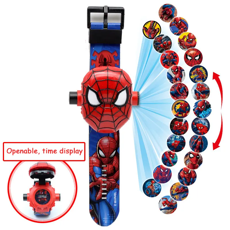 best selling christmas watch projector toy spiderman kitty kids cartoon watches girl projection kids cartoon projection watch