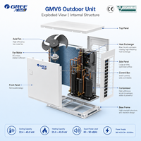 Pompe à chaleur modulaire Gree GMV6 All DC Inverter VRF 8-128HP, climatiseur central commercial pour bureaux, hôtels, hôpitaux, centres commerciaux