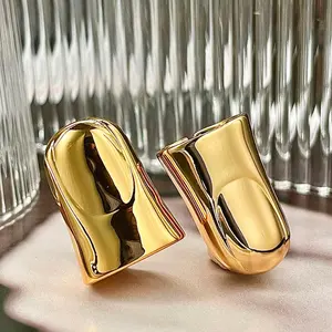 Anillo protector de dedo de Latón chapado en oro de 18K, joyería, alta calidad, manga, R194024