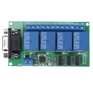 RS232 Relay 12V 4Ch DB9 RS232 Relay Board Remote Control UART Serial Port Switch for Car Motor relay 12v