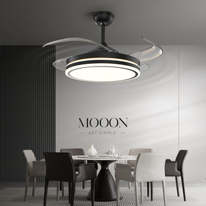 42 Inch Invisible Blade LED <b>Ceiling</b> Fan <b>Light</b> Black <b>Remote</b> <b>Control</b> Modern <b>Ceiling</b> Fan With <b>Light</b> for Home Office - Product Image 4