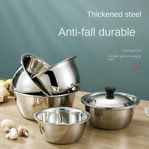 DFU0174 Bol multifonction en acier inoxydable 304 non magnétique épaissi, avec rebord inversé européen, pour assaisonnements et batteur à œufs - Product Image 3