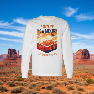 T-shirt a maniche lunghe Santa Fe New Mexico Southwest dal design vintage - Product Image 3