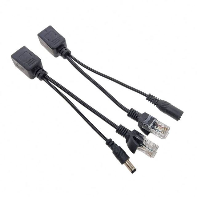 1 Pair POE Cable Passive Power Over Ethernet Adapter Cable POE Splitter RJ45 Injector Power Supply Module 12-48v for IP Camera