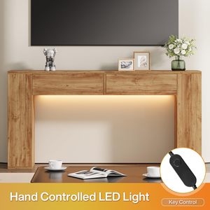 โต๊ะคอนโซลไม้สไตล์โมเดิร์น SENYU พร้อมไฟ LED ควบคุมด้วยมือ สำหรับเฟอร์นิเจอร์ห้องนั่งเล่น - Product Image 2