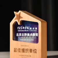 Cadeaux d'entreprise écologiques personnalisés, plaque en verre cristal irrégulier de haute qualité, trophée imprimé UV, artisanat en cristal durable, bois