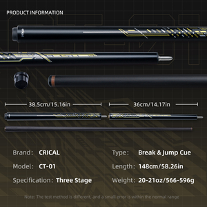 Crical CL-CT sợi carbon hồ bơi <span class=keywords><strong>Cue</strong></span> 2-mảnh trung Tâm Doanh 148cm 1/2 chia Chất lượng cao bền mạnh mẽ phá vỡ nhảy <span class=keywords><strong>Cue</strong></span> - Product Image 2