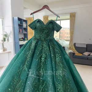 Jancember ANY21 Vintage Dark Green <b>Lace</b> Tulle Fabric Evening Party 15 Girls Dress - Product Image 5