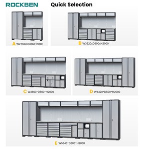Rockben Modular Thiết Kế Nhà Để Xe Công Cụ Tủ Kim Loại Thép Hội Thảo Máy Trạm Ngăn Kéo Kệ Tủ Với LED Ánh Sáng - Product Image 2