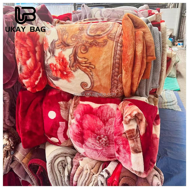 Factory Wholesale Supplier Used Soft Luxury Flannel Blanket Winter Adult Bedroom Heavy square Plush Blanket Mixed Bales