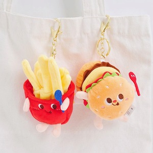 Llavero de peluche con forma de <span class=keywords><strong>hamburguesa</strong></span>, patatas fritas y pan, muñeco de juguete mini para máquina de garras - Product Image 3