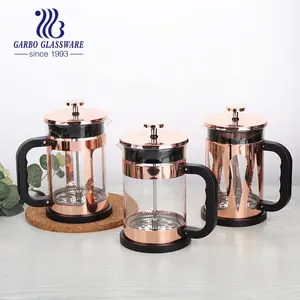 Aço inoxidável cafeteira imprensa cafeteira vidraria beber francês imprensa potes de chá conjunto com cor