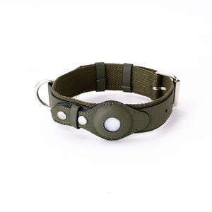 Smart Airtag Hunde halsband mit <span class=keywords><strong>GPS</strong></span> verstellbar bestückt Großhandel Design personal isierte recycelte Luxus Leder Haustier Leine Walk - Product Image 1