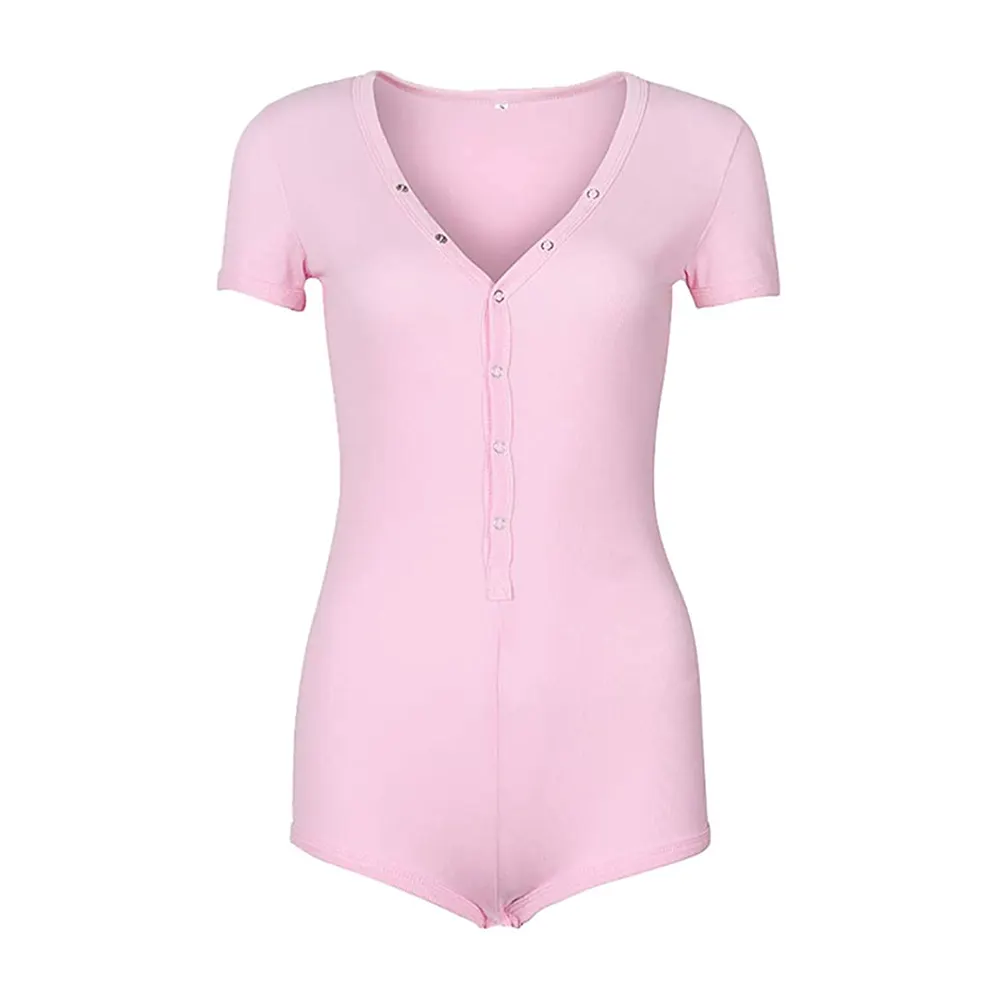 Pijama de una pieza con solapa para mujer, ropa de dormir unicolor, con estampado de logotipo personalizado, entrepierna abierta, para adultos