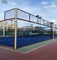 Terrain de padel en gazon artificiel mobile en acier AlwaysGreen Grass, 20x10m, plateforme surélevée temporaire et portable pour sports de plein air