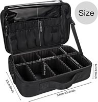 Trousse de maquillage Voyage Maquillage Train Case 13.8 pouces Grand Cosmétique Cas Professionnel Portable Maquillage Brosse Titulaire Organisateur
