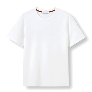 T-shirt de luxe pour homme style LP Old Money en mélange modal et coton, haut de gamme, col rond uni, personnalisable, décontracté, avec logo sur mesure, OEM - Product Image 1