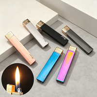 Briquet à flamme nue gonflable BD324-1 au design moderne, personnalisé, avec roue à grattage longue en métal, vente en gros