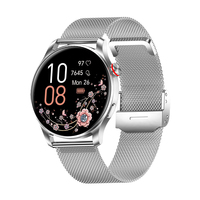 Montre connectée TKYUAN 1,32 pouce, écran circulaire complet, appels Bluetooth, fréquence cardiaque, oxygène sanguin, tracker de fitness pour femmes, montre connectée sportive pour femmes