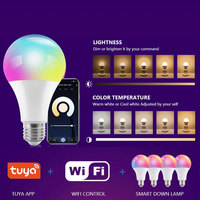 Ampoule personnalisée Tuya Led Set Time 9W 10W 15W Contrôle par application E27 E26 B22 Ampoule intelligente Connexion intelligente avec ampoule Wifi RVB