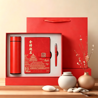Ensemble cadeau d'affaires moderne et minimaliste en acier inoxydable personnalisable National Tide, comprenant une tasse à café et un coffret cadeau scolaire trois pièces