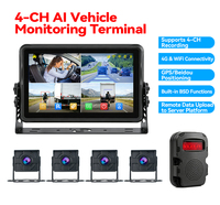 Moniteur de véhicule 10,1 pouces à écran tactile 5CH AI MDVR 4G WiFi GPS ADAS DMS BSD pour la détection d'angle mort, idéal pour la surveillance des flottes de camions et d'autobus