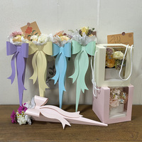 Sac à fleurs en forme de nœud, matériau d'emballage pour fleurs fraîches, boîte à fleurs pour une seule rose pour la Saint-Valentin, sac à fleurs pour arrangement floral avec baguette magique